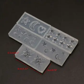 5 ks Mini Moon Star Sun Živice Formy Astrálne Planéty Tému Šperky Náplne Živice Silikónové Formy Šperky Tools Nail Art Craft