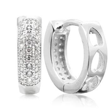 AAA Oslňujúci Hoop Náušnice Pre Ženy 925 Sterling Silver Náušnice Srdce Odtlačok skvelý Dizajn Svadobné Šperky Darček Šperky