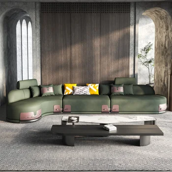 Taliansky štýl luxusný kožený gauč jednoduché moderné arc dizajnér obývacia izba gauč pre domácnosť