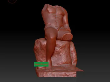 3D model stl formáte 3D solid model otáčania socha pre cnc stroj Poškodené sochy